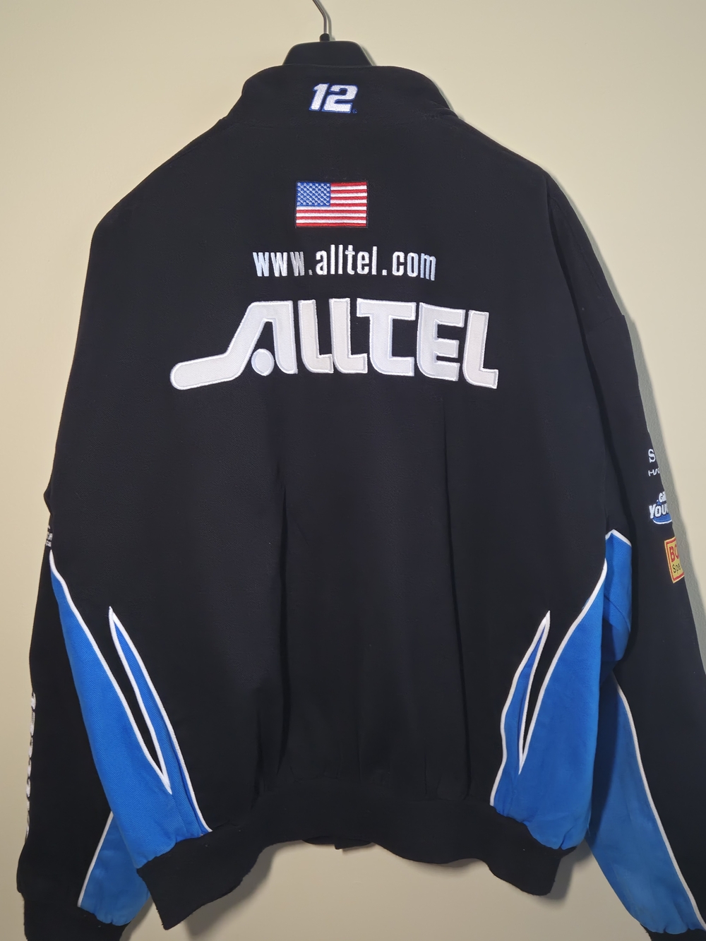 Black & Blue Racing-Style Bomber Jacket - Picture 2 of 9